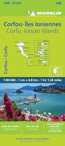 Michelin Korfu und Ionische Inseln: Straßen- und Tourismuskarte 1:80.000; Auflage 2021 (MICHELIN Zoomkarten)