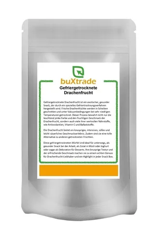 Gefriergetrocknete Drachenfrucht | Trockenfrüchte | Würfel | Buxtrade 100 g