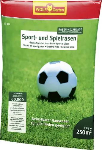 Wolf-Garten Rasensamen LG 250 Sport- und Spielrasen, 5kg in beige von WOLF-Garten