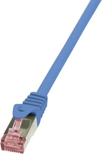 LogiLink CQ2096S RJ45 Netzwerkkabel, Patchkabel CAT 6 S/FTP 10.00 m Blau Flammwidrig, mit Rastnasenschutz 1 St.