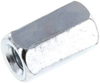 Verbindungsmuffe für Gewindestange M 10, Stahl verzinkt Werkstoff:Stahl verzinkt d:M 10 l:30mm s:17