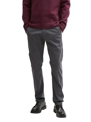 TOM TAILOR Tapered Chino Hose, Sky Captain Blue, 40/36 - Wanderhose im Tapered Fit, aus strapazierfähigem Dobby-Stoff mit Stretch-Anteil für optimalen Tragekomfort und Bewegungsfreiheit. Ideal für aktive Freizeitgestaltung.