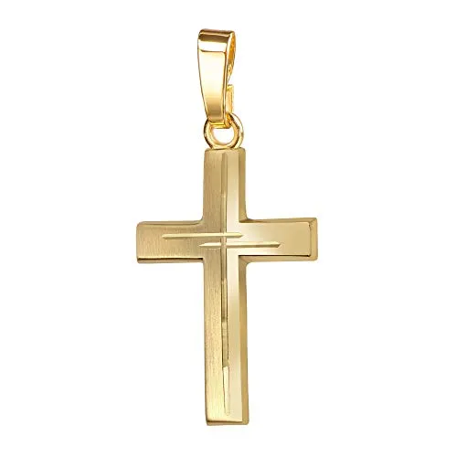 JEVELION Kreuz Anhänger mit Diamantschliff aus 585 Gold von JEVELION