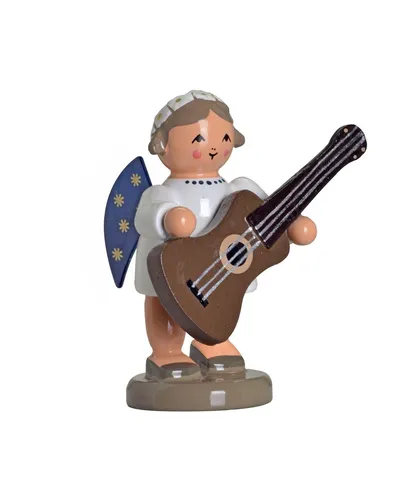 KWO Dekofigur Engel mit Gitarre (5cm) - Nussknacker Dekofigur aus der Orchester Serie von KWO, ideal für festliche Dekoration und Sammlerherzen.