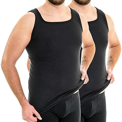 HERMKO 63027 2er Pack Herren Funktionsunterhemd extralang, Größe:D 8 = EU XXL, Farbe:schwarz