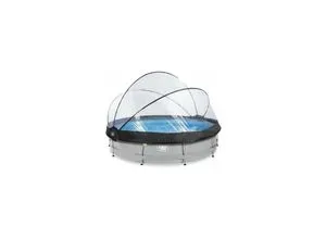 EXIT Swimming Pool Ø 360 x 76 cm hellgrau mit Sonnendach von EXIT