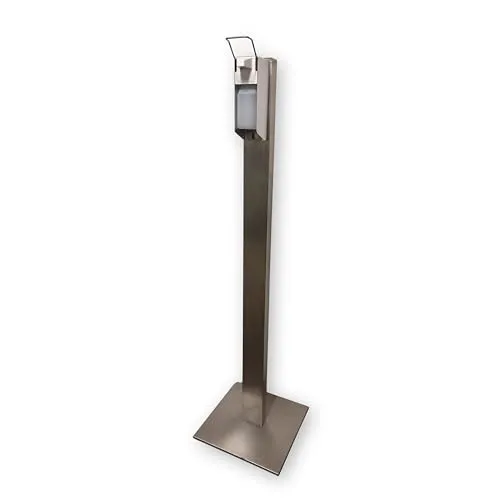 Medi-Inn Hygienetower XL Edelstahl 150 cm – Freistehende Desinfektionssäule mit Spender - EXTRA HOCH (150 CM): Ideal für Eingangs- und Wartebereiche, ermöglicht komfortable Händedesinfektion im Stehen. ROBUSTE EDELSTAHLKONSTRUKTION: Stabil und kippsicher, perfekt für den professionellen Einsatz in öffentlichen Bereichen.