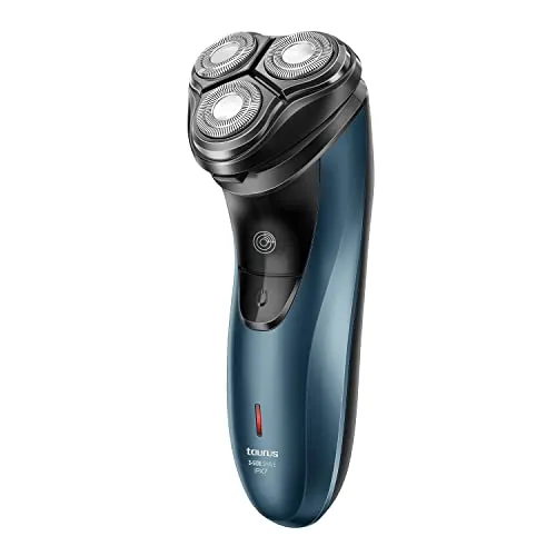 Taurus 3 Side Shave IPX7 Elektrischer Rasierer - Rotationsrasierer für Herren mit Total Curve Technology für eine präzise Rasur in schwer zugänglichen Bereichen. Kabellos, IPX7 wasserdicht, 45 Minuten Laufzeit und ergonomisches Design für Komfort.