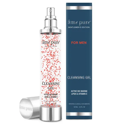 âme Pure Gentlemen’s Cleansing Gel 120 ml - Gesichtsreinigung mit exklusivem, marineblauen Inhaltsstoff zur Reduzierung von Fettigkeit und Hautentzündungen. Verbessert die Hautelastizität und schützt vor UV-Schäden für eine jugendlichere Haut.