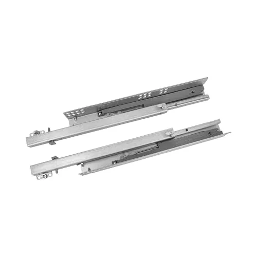 Amig - Set mit 2 Führungsschienen Mod.40 aus verzinktem Stahl für Möbelschränke, Schubladen oder Schränke | Teilzug mit Selbstschließung | Tragkraft: 25 kg/Paar | Maße: 400 mm