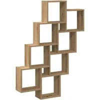 vidaXL Würfelregal, Wandregal mit Stauraum - Schweberegal in Artisan-Eiche, bietet praktischen Stauraum und maximiert die Bodenfläche. Ideal für Wohnzimmer und Schlafzimmer, robust und pflegeleicht.