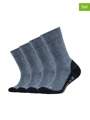camano 4er-Set: Socken in Dunkelblau/ Grau, Größe 39-42, grau/Blau, Baby