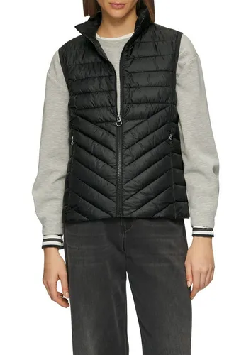 s.Oliver RED LABEL Regular Fit Steppweste in Metallic Black, Größe 34 - Funktionsjacken – Bequeme Damen Steppweste mit modernem Stehkragen und ansprechender Struktur, ideal für kühle Tage und hohen Tragekomfort.