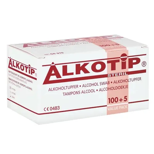 Alkotip Alkoholtupfer | Pack 105 Stück | PZN 05004008 | steril 6.5 x 3 cm