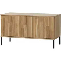 WOOOD TV-Board Gravure aus Eichenholz 100 cm - TV-Halterungen mit praktischem Stauraum für Multimedia-Geräte und einem eleganten Design aus Eichenholz, das Ihrem Wohnzimmer eine moderne Note verleiht.