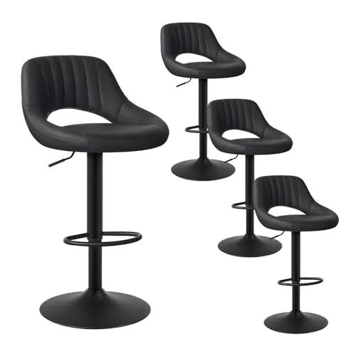 EUGAD 4X Barhocker - Drehbar & Höhenverstellbar - Moderne Barhocker mit bequemem Kunstlederbezug und stabiler Stahlkonstruktion. Ideal für jeden Raum, dank ergonomischem Design und rutschfester Höhenverstellung.