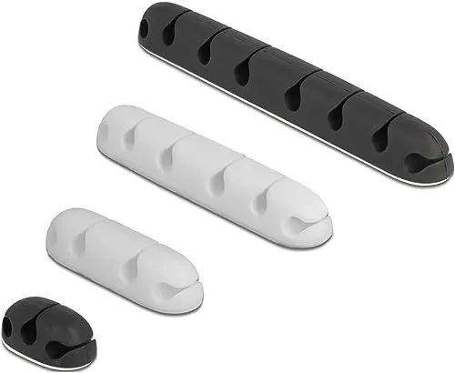 Delock Kabelhalter selbstklebend Kombi Set 4 Stück schwarz/weiß
