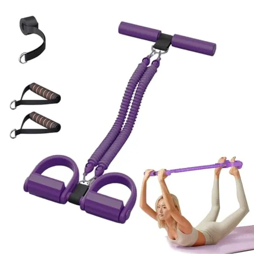 Dryxog 4 Stück Expander Fitness aus Latex für 4 Tubes Elastische, Expander Sit Up Trainingsgeräte, Bauchtrainer Multifunktionale Sportgerät, Bauchtrainer für Zuhause Krafttraining(100Pfund)