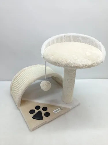 lionto Kratzbaum klein mit Plueschball & Kratzbogen, Hoehe 43 cm