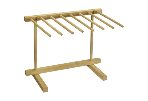Thiru Nudeltrockner mit 8 langen Stäben aus nachhaltigem Bambus, 8 Stäbe - je 21 cm lang, platzsparend zusammenlegbar