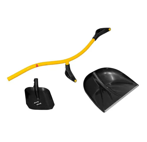 Tornadica Ergonomische Schneeschaufel - Schaufel mit 2 austauschbaren Blättern (Metall & Kunststoff) und ergonomischem Griff, der Rückenschmerzen reduziert und die Belastung gleichmäßig verteilt.