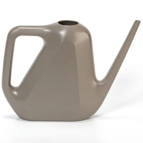 Plastia Gießkanne Klein für den Zimmerpflanzen 1,6 L - Blumengießkanne aus Recyceltem Kunststoff - Giesskanne mit Langem Ausgießer für Einfache Bewässerung, Taupe