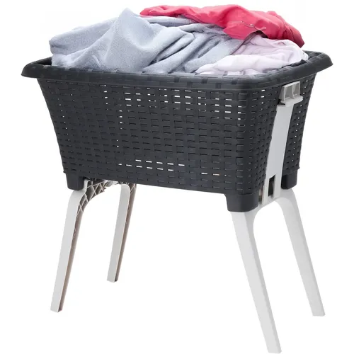 Wäschekorb Wäschesammler Wäschebox 60cm Anthrazit Klappständer Badezimmer Wäsche