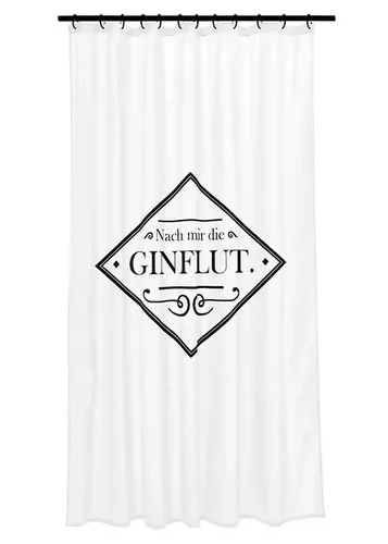 See-Mann-Garn Duschvorhang GIN Schwarz Weiss 180x200 cm