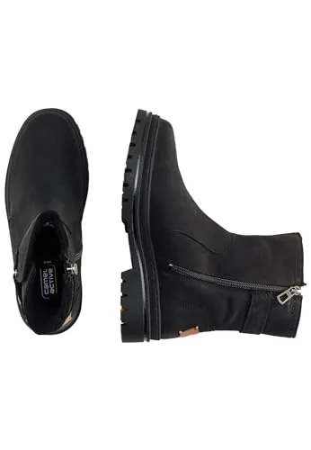 camel active Damen Winterboots mit Wollfutter - Wanderschuhe aus atmungsaktivem Nubukleder mit warmem Wollfutter, ideal für kalte Tage. Seitlicher Reißverschluss für einfaches An- und Ausziehen.