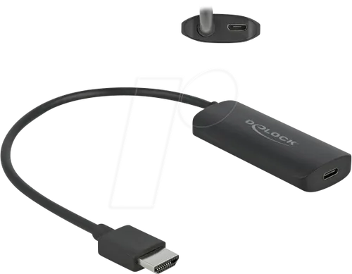 DeLOCK 63251 HDMI/USB C Adapter - EDV-Peripherie, kompakter Adapter mit HDMI-Stecker und USB C für einfache Geräteverbindung, ideal für einen aufgeräumten Arbeitsplatz ohne Kabelsalat.