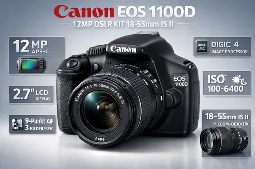 📷 Canon EOS 1100D | 12MP DSLR KiT 18-55mm IS II 📷 Foto Kamera Camera ✅