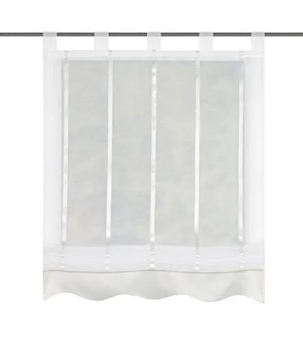 Home fashion Schlaufenrollo Längsstreifen, 140 x 80 cm - Seitenzug- & Springrollos aus 100% Polyester, transparent und digitalbedruckt. Ideal für stilvolle Fensterdekoration, waschbar bei 30°C für einfache Pflege.