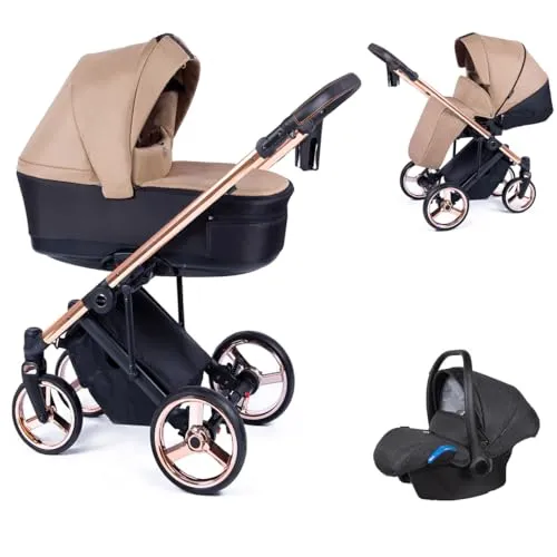 Kinderwagen-Set 4 in 1 Fado inkl. Sportsitz und Autositz - 15 Teile - in 10 Designs