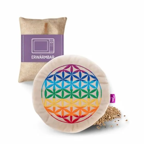 Habibi® Plush Wellness-Collection Wärmekissen Blume des Lebens - Wärmflasche mit Klettverschluss, ideal für entspannende Wärme und gemütliche Momente.