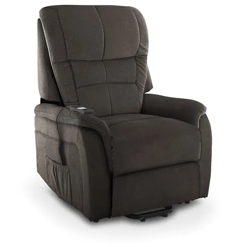 Raburg Fernsehsessel mit Aufstehhilfe - Relaxsessel Dunkelgrau - Relaxsessel mit elektrischer Aufstehhilfe und Liegefunktion, ideal für müheloses Aufstehen und höchsten Komfort durch Taschenfederkern-Polsterung. Perfekt für entspannte Fernsehabende!