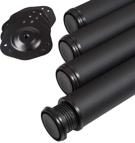 4er Set Tischbein 60 x 1100 mm schwarz in schwarz von SO-TECH