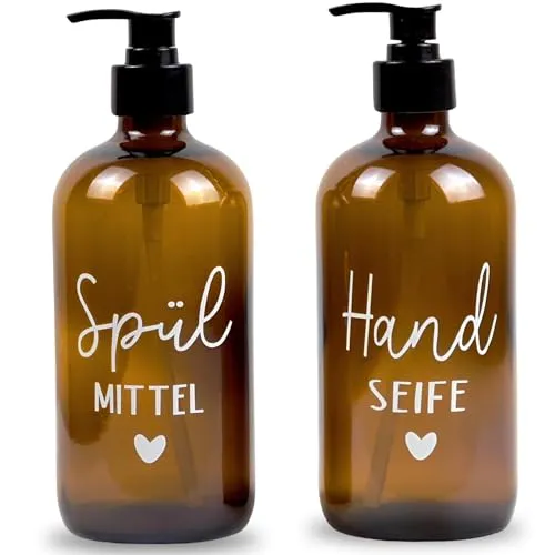 Glas Seifenspender 500ml in braun von Superior Interior