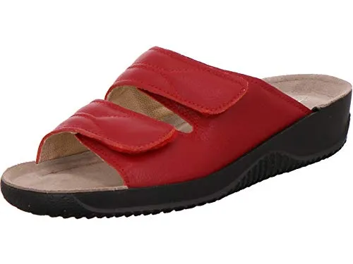 Rohde Damen Pantoletten in Rot – Größe 41 - Stylische Pantoletten für Damen in leuchtendem Rot, aus hochwertigem Glattleder gefertigt. Ideal für einen lässigen Look im Sommer.