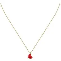 La Petite Story Damen-Kette aus 925er Silber mit Emaille in Gelb und Gold - Elegante Damen-Kette aus rhodiniertem 925er Silber mit Herz-Applikation. Perfekt für besondere Anlässe oder als stilvolles Accessoire im Alltag.
