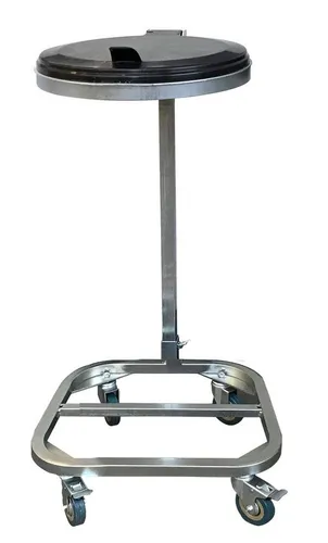 QUICK STAR Müllsackständer mit Deckel und 4 Rollen | Stabiler 120L Metall Müllsackhalter - Haushaltszubehör: Stabiler und mobiler Müllsackständer aus verzinktem Stahl mit 4 drehbaren Rollen, ideal für Werkstatt, Garage und Haushalt.