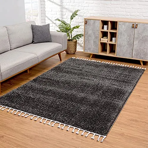 Carpet City Hochflor-Teppich Pulpy 100, rechteckig - Shaggy-Teppich mit 30 mm Höhe, weich und pflegeleicht, ideal für Wohnzimmer und Schlafzimmer, schafft Gemütlichkeit und passt sich jedem Einrichtungsstil an.