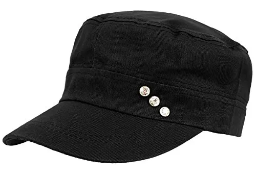 dy_mode Baseball Cap Damen Kappe Schirmmütze Mütze Kappe Military Style - K006 (K006-Schwarz)