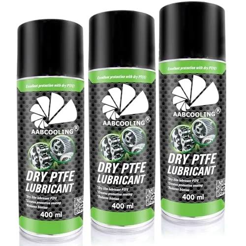 AABCOOLING Dry PTFE Spray 3×400 ml – Universelles PTFE-Trockenschmiermittel für Lager, Scharniere, Führungen, Präzisionsmechanismen, Metall- und Kunststoffteile im Automobilbereich, hohe Haltbarkeit