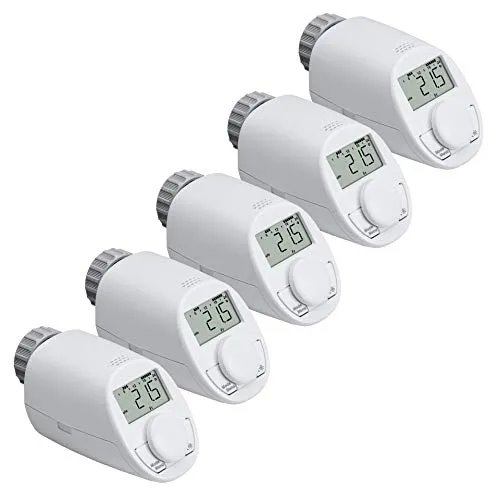 eqiva 5er Set Elektronik-Heizkörperthermostat Model N mit Boost-Funktion