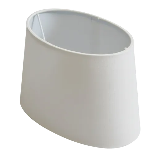 B&S Lampenschirm Samtoptik | Weiß | Oval | H17 x B19 X L 26 | Polyester