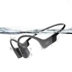 Shokz OpenSwim Pro Bluetooth-Kopfhörer - Wasserdichte Sportkopfhörer mit Knochenleitungstechnologie, ideal für ununterbrochenen Musikgenuss im Wasser und an Land. Genießen Sie bis zu 9 Stunden Hörzeit und wechseln Sie mühelos zwischen Bluetooth- und MP3-Modus.