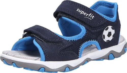 Superfit Sandalen Uni MIKE 3.0 Blau 29 EU - Sportliche Kindersandalen in Blau mit cooler Fußballapplikation, gepolsterter Decksohle und flexiblem, rutschfestem Klettverschluss für besten Halt und hohen Laufkomfort.