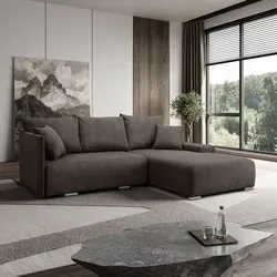 Ecksofa Livorno L, Sofa L-Form in Braun mit Schlaffunktion in braun von Kaiser Möbel