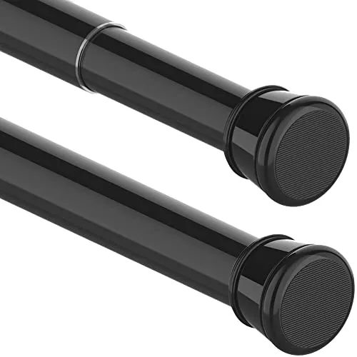 1Stück Duschstange Ohne Bohren Duschvorhangstange Teleskopstange für Schränke, Badezimmer, Kleiderschrank Schwarz(135-200CM Φ25mm)