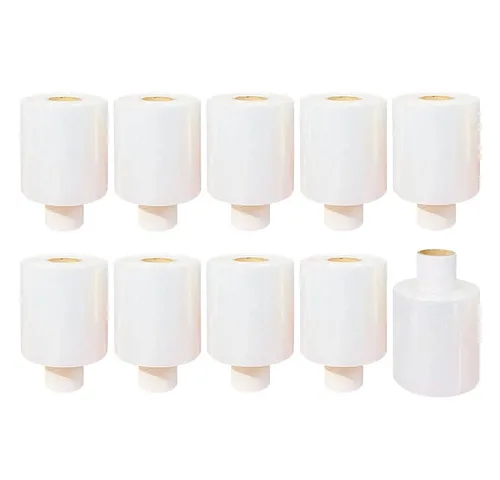 ARLI Stretchband 10x Stretchfolie Mini 100 mm x 150 m - 20 my, Transparent - Reißfeste Hand-Stretchfolie für sicheres Verpacken von Waren. Ideal für die Stabilisierung und den Schutz von Möbeln und empfindlichen Gegenständen. 100 mm breit und 150 m lang, perfekt für vielseitige Anwendungen.